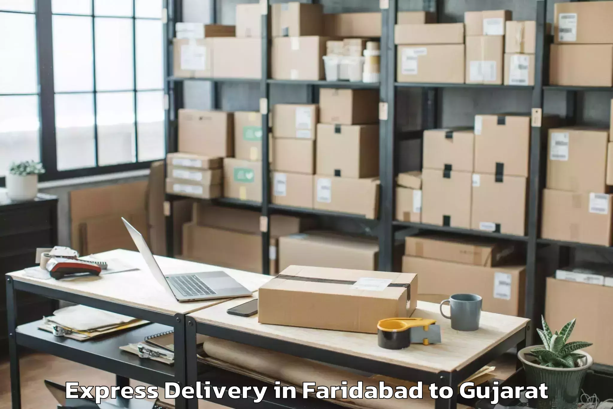 Expert Faridabad to Hansot Express Delivery